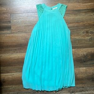 Small, Teal/turquoise dress with lace cap sleeves